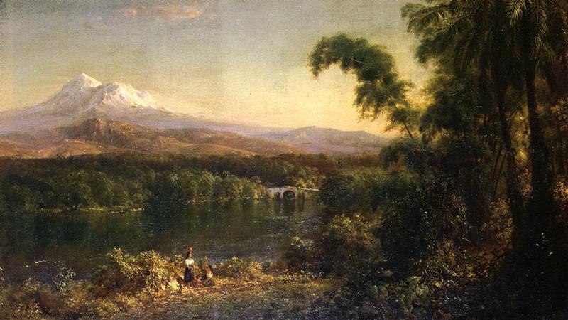 Frederic Edwin Church Figures in an Ecuadorian Landscape Spain oil painting art